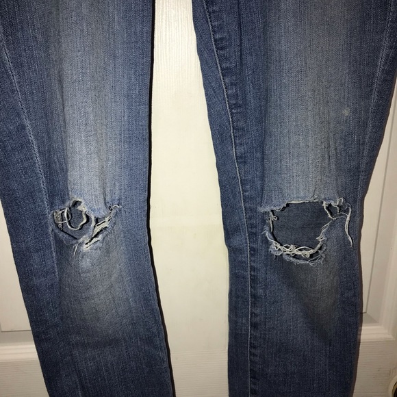 7 for All Mankind Distressed Skinny Jeans Size 27 - Picture 3 of 7